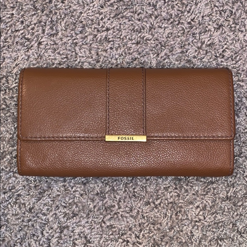 Fossil brown leather wallet!